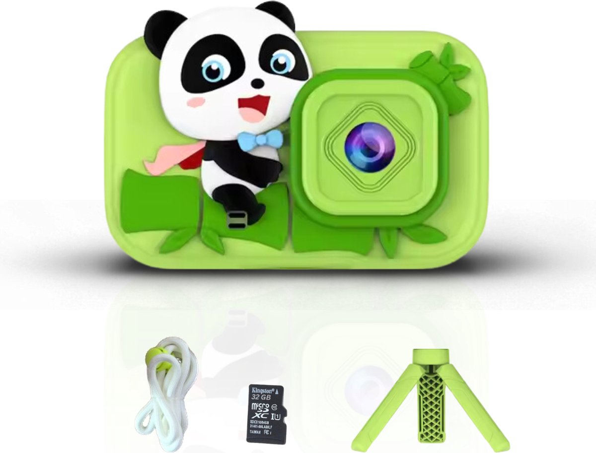 Vlog Camera Kinderen van   | Kindercamera | 32GB MicroSD Kaart | Statief | 48MP | Dubbele camera | Selfiemodus | Digitale Kindercamera